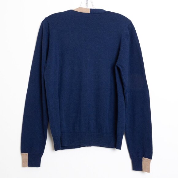 Paul Smith Wool Blend Cardigan Navy Preppy Juniors 16 / Small - Picture 3 of 14